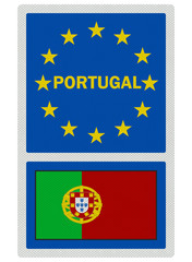EU signs series - Portugal, photo realistic, isolated on white
