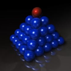 pyramid  kugel blau