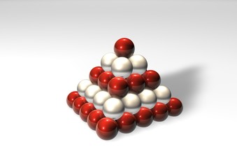 pyramid kugel rot  weiss