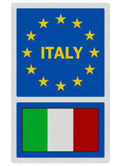EU signs series - Italy (in English language), photo realistic,