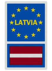 EU signs series - Latvia (in English language), photo realistic,