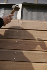part of a wooden house in construction