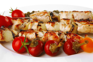 grilled pork shish kebab