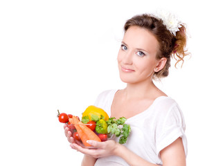 woman with vegetables