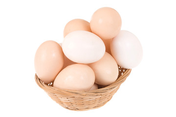 wicker plate and eggs