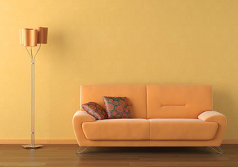 orange interior design scene