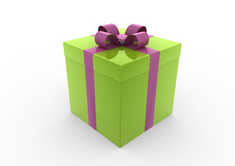 3D geschenk box grün rose pink