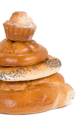 bread and cracknel on white