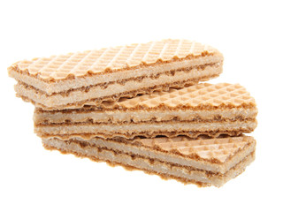 Waffle cake dessert isolated on white background