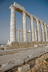 Fototapeta premium Pillars of the Temple of Poseidon at Cape Sounion, Greece