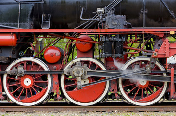 steam locomotive's detail, Veendam - Stadskanaal, Netherlands