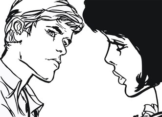 ilustracion con pareja de enamorados