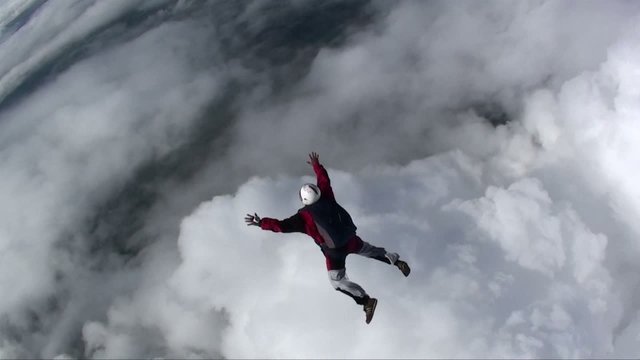 Skydiver jumps from a plane