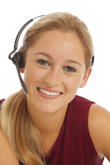 Portrait of young telemarketer