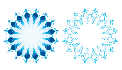 Illustration of geometrical shape pattern in blue color