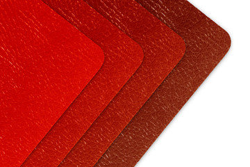 Red leather tone collection isolated on white