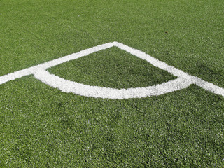 Obraz premium White Corner Marking on soccer field