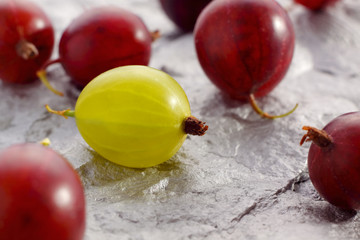 Yellow and red gooseberries