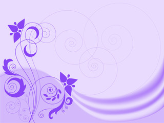 lilac background with swirls