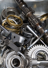 Obraz na płótnie Canvas Pile of gearbox parts