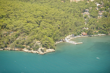 Fototapeta premium Aerial view of Akyaka Gokova
