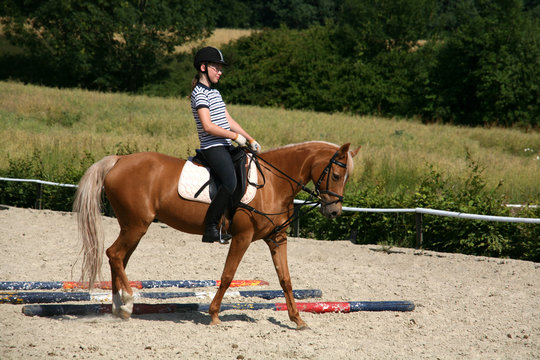 Mädchen mit Reitpferd