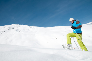 Fototapeta na wymiar Trekking Racket w śniegu