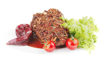 meat chunk and salad