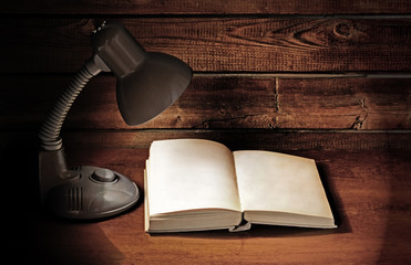 lamp and book