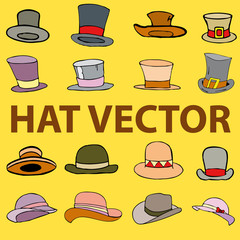 Colour hat vector lllustration comic