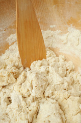 Dough with Wooden Spatula