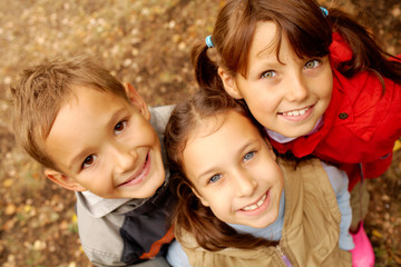 Fototapeta premium Three kids
