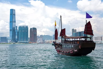 Deurstickers Hongkong Schiff © MarcelS