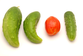 Tomatoes and cucumbers