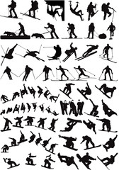 Snowboard and Winter Sport Silhouette