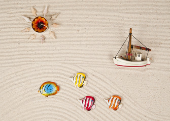 Old ship in the lonely day