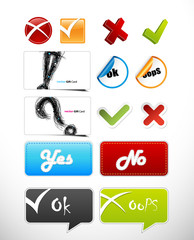 Set of badges with symbols.