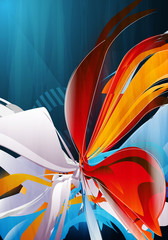 abstract vector graphic, bright background in graffiti