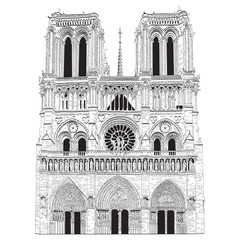 Naklejka premium Vector image of Notre Dame de Paris
