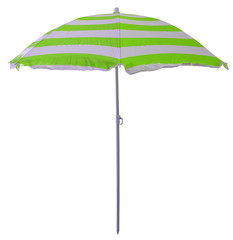 parasol de plage vert détouré, fond blanc