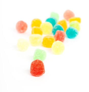 jellies on white background