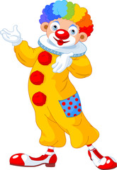 Funny Clown presenting