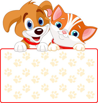 Cat and dog sign