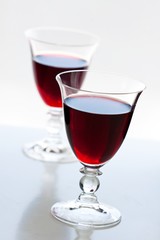 two glasses of red wine