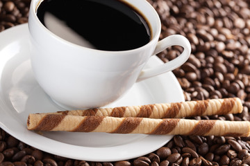 coffee rolls and cup