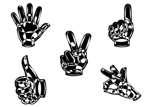 5 henna art hands - without shadow