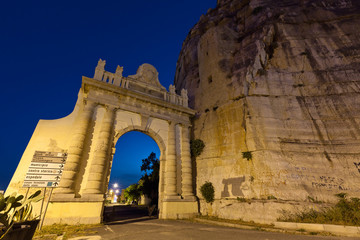 Naples gate on the Appian Way in the Italian town of Terracina