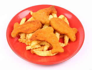 Fish and chips - fish shaped fish fingers for kids