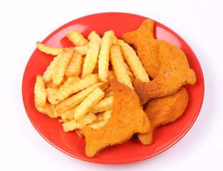 Fish and chips - fish shaped fish fingers for kids