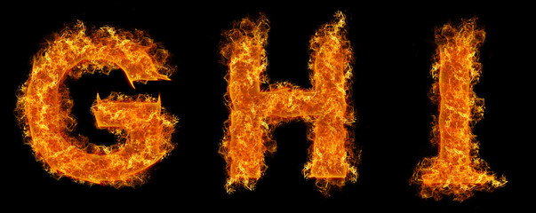 Set of Fire letter G H I